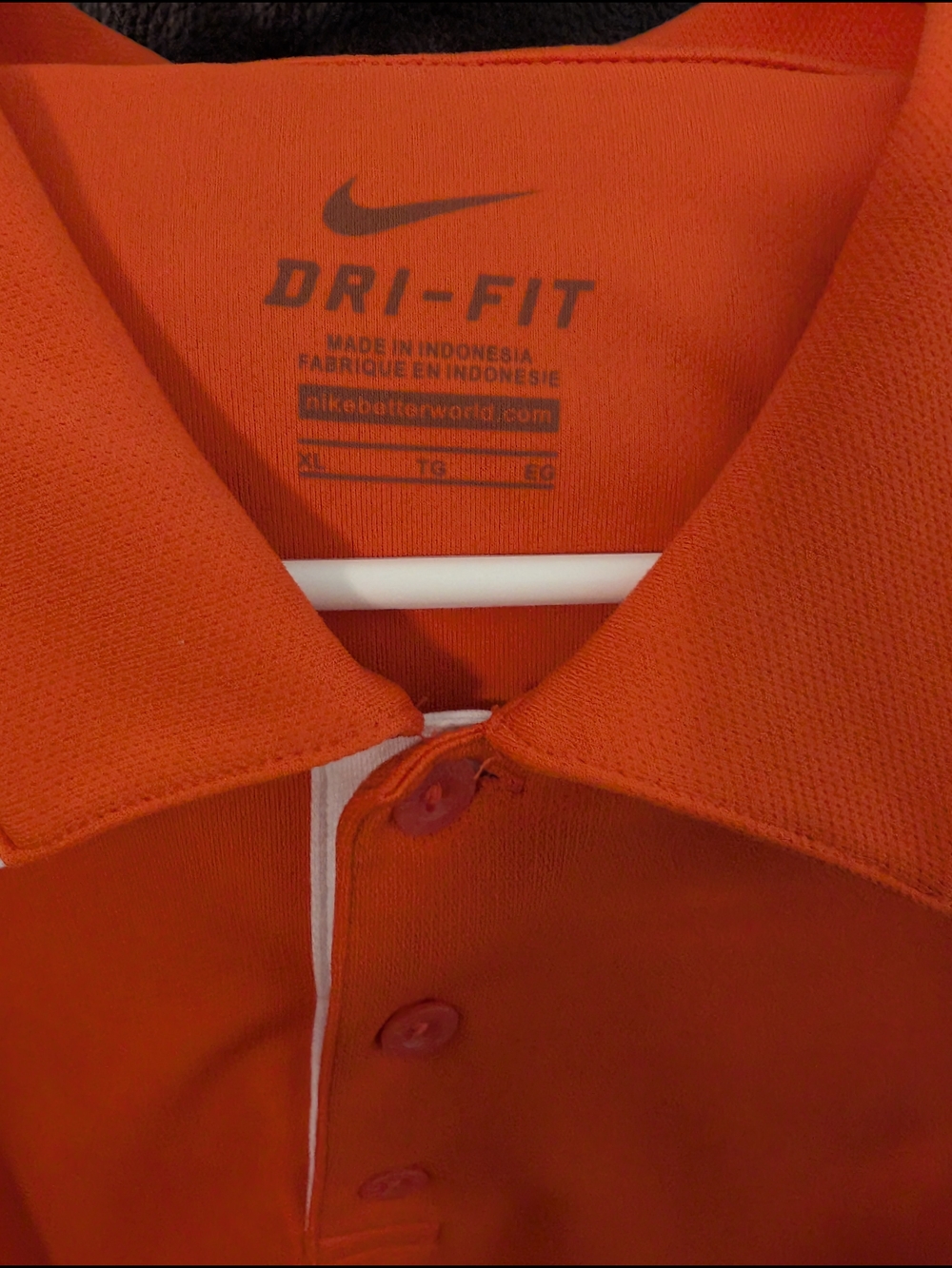 Nike Men’s Dri-FIT Orange Polo Shirt - Size XL EUC - Picture 8 of 13